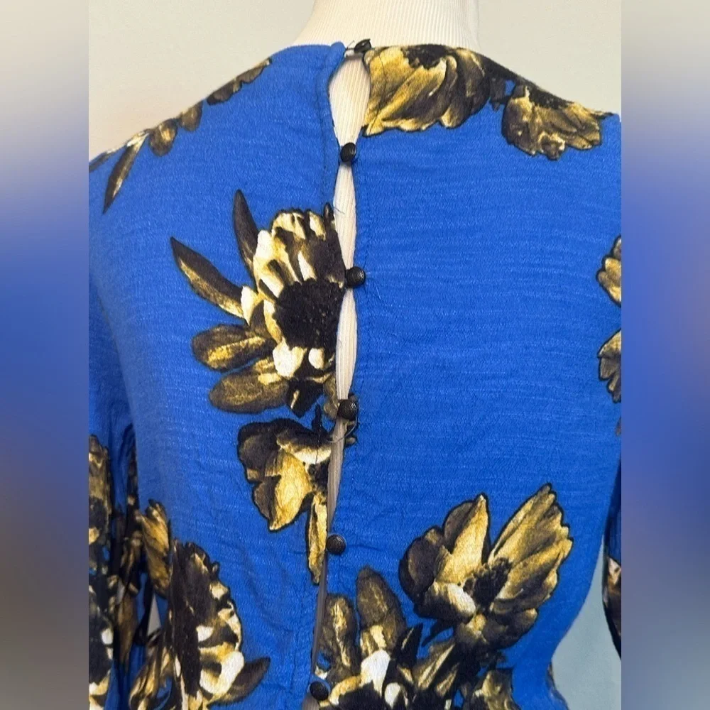 Free People Blue Floral Jumpsuit